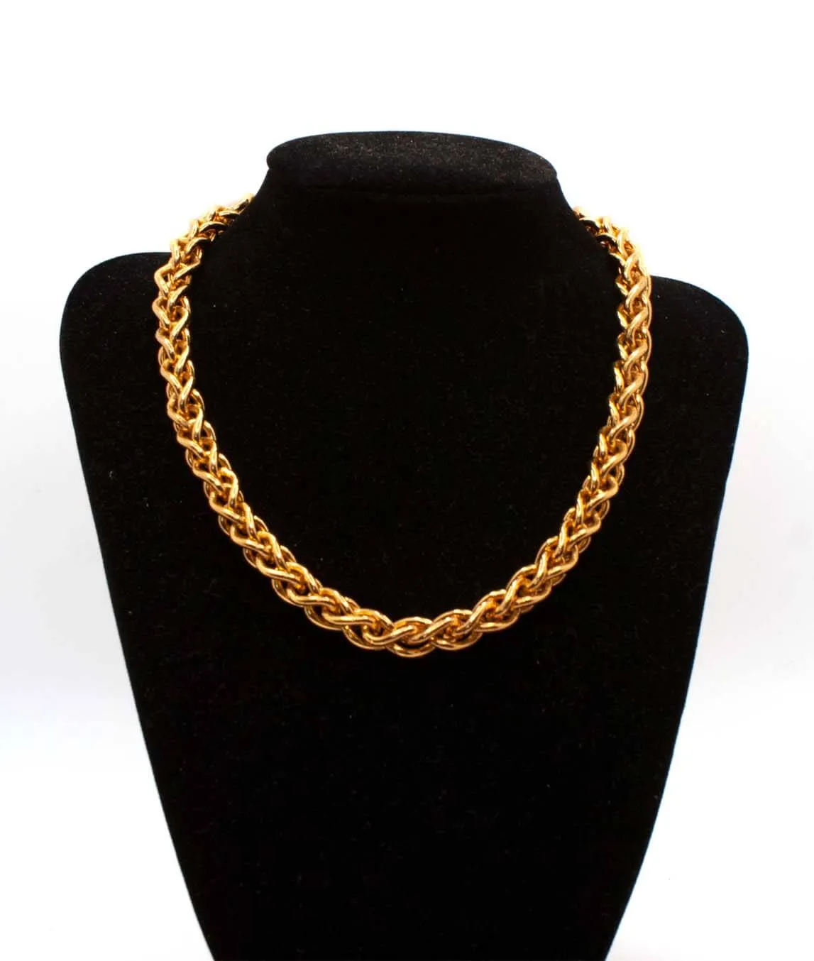 Christian Dior heavy gold plated chain link necklace