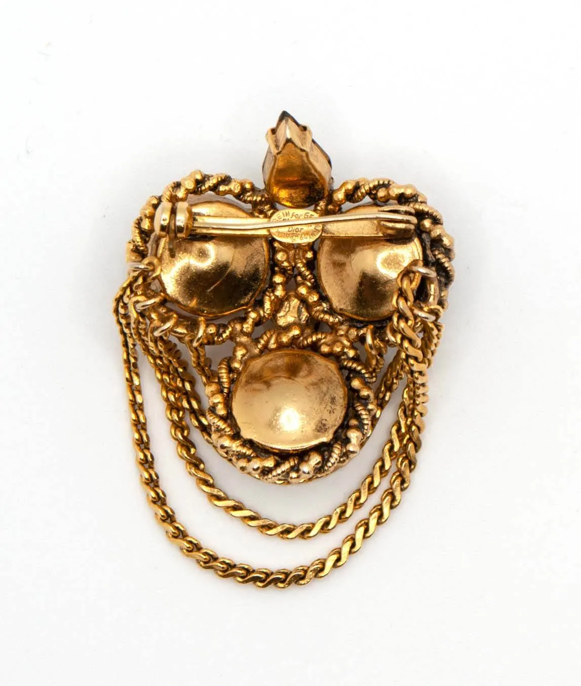 Vintage Dior brooch 1964 reverse