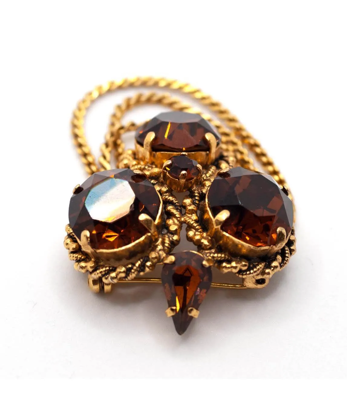 Vintage Dior brooch amber gems 1964