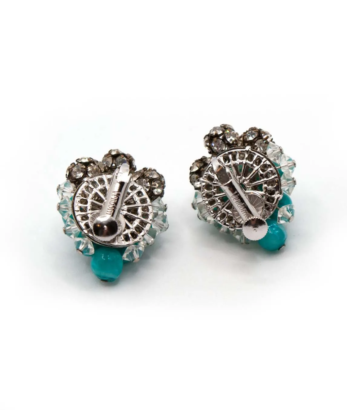 Vintage Turquoise Clip on Earrings by Vend me Gadelles Vintage