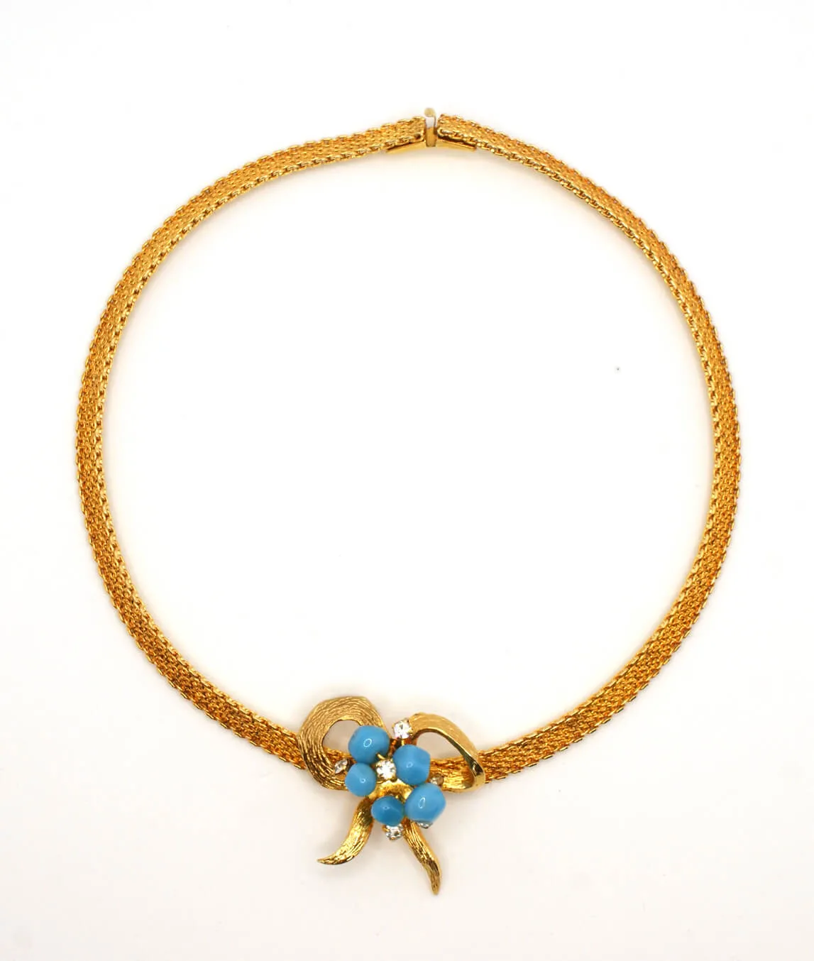 Vintage Christian Dior choker with bow detail and turquoise