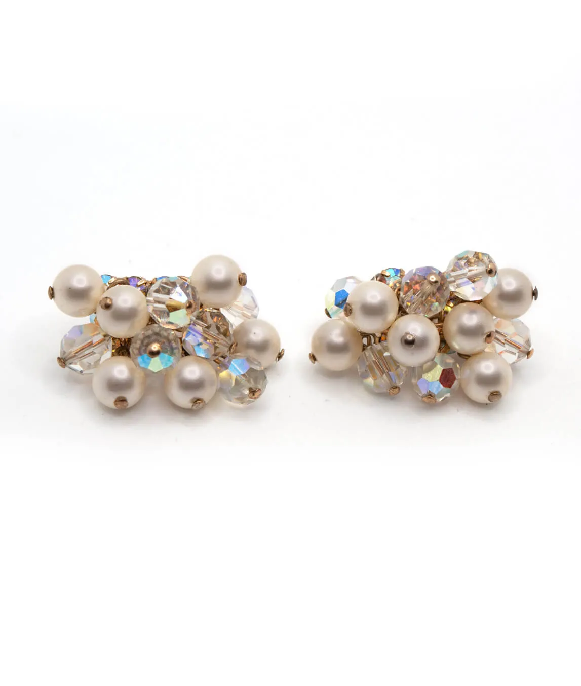 Vintage beaded cha-cha earrings clip on