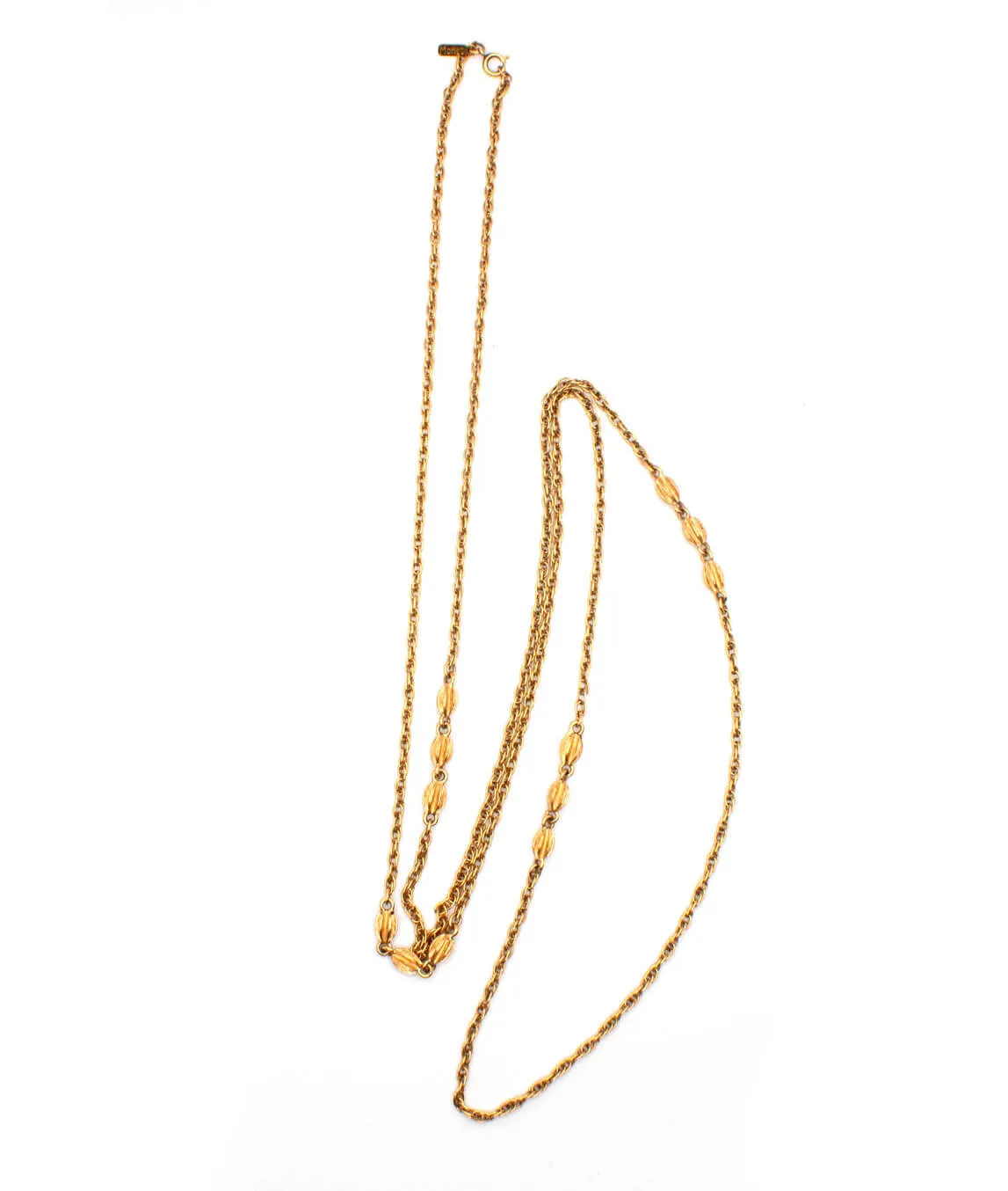 Vintage Monet gold tone long chain necklace