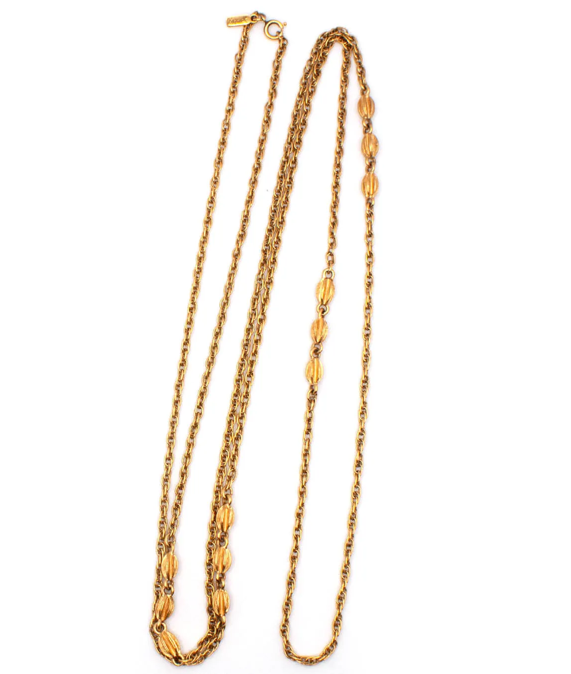 Vintage Monet opera length golden chain necklace