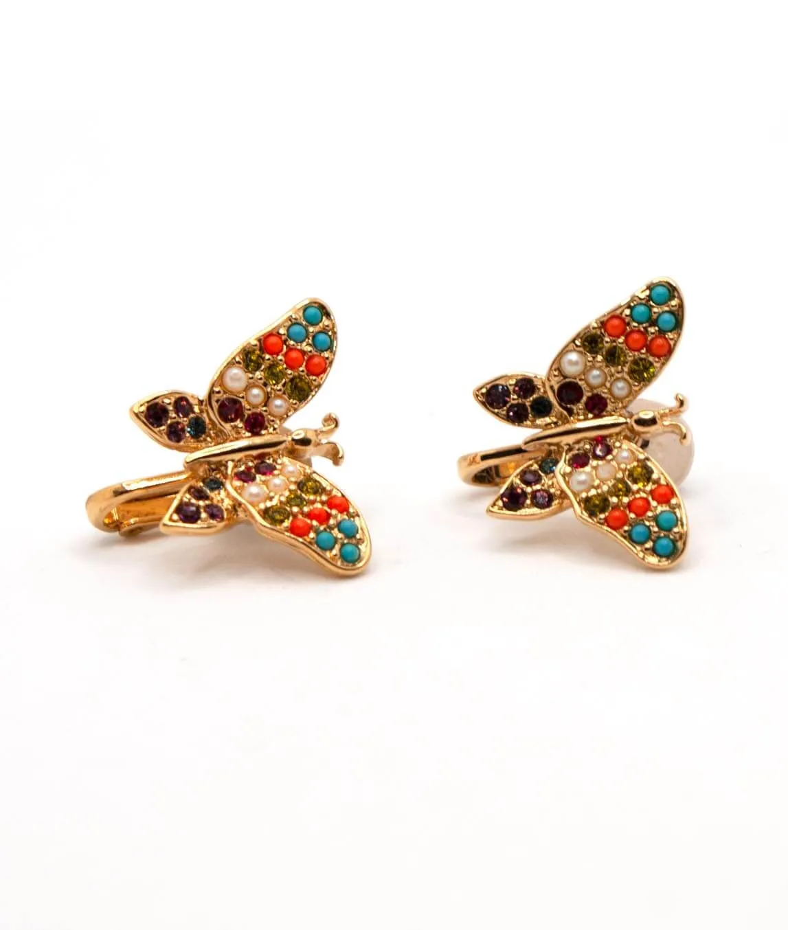 Vintage D'Orlan butterfly earrings sideways
