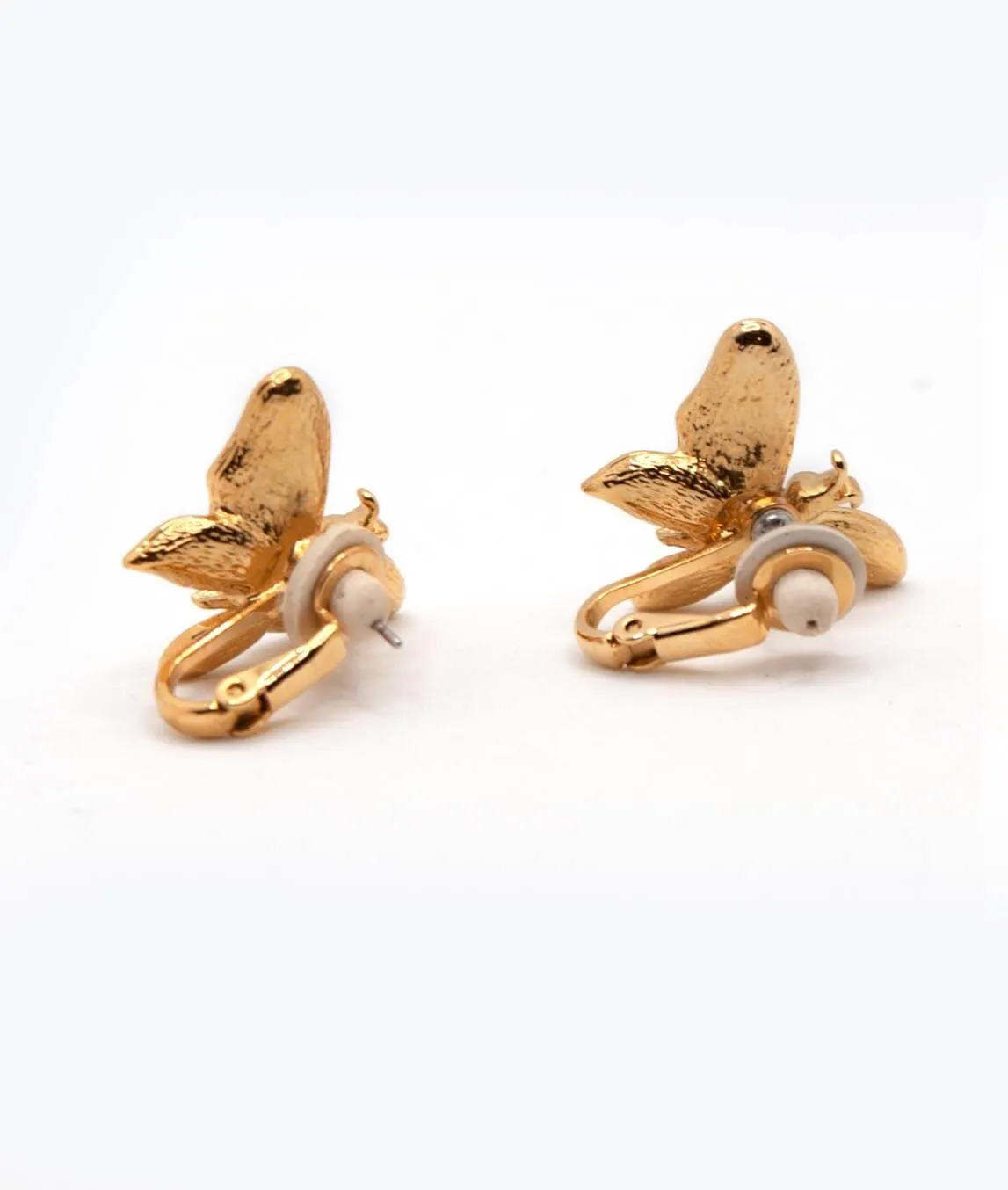 Vintage D'Orlan butterfly pierced earrings 1980s