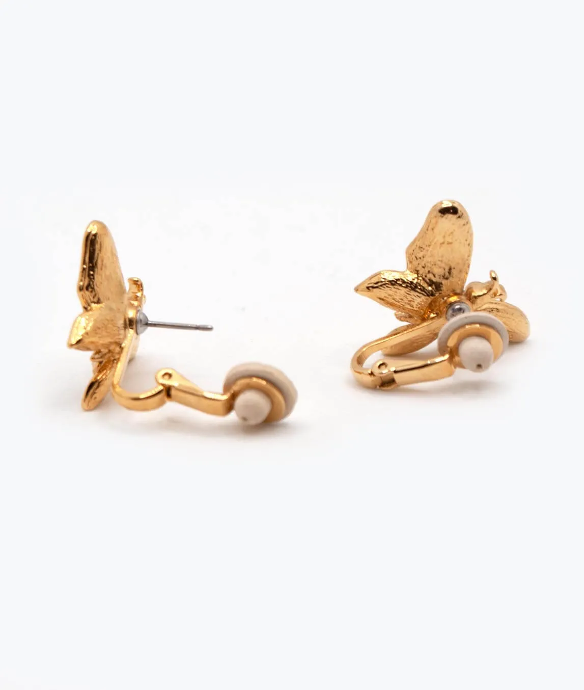 Vintage D'Orlan butterfly pierced earrings 1980s