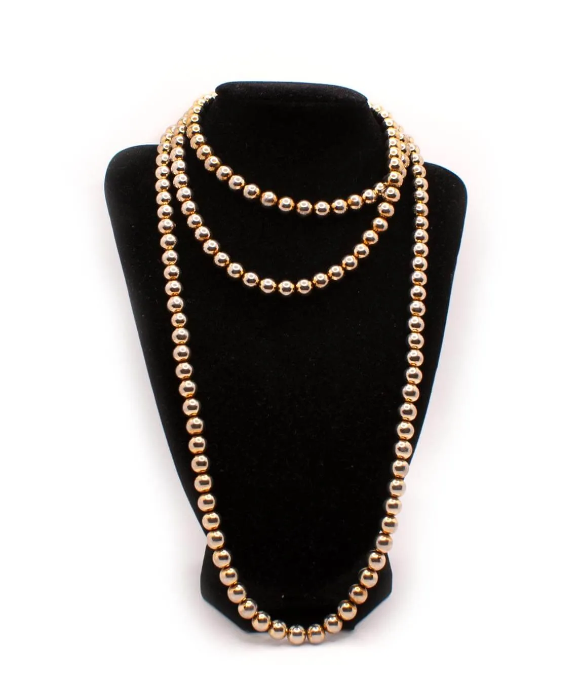 Vintage Kramer gold-coloured bead necklace wrapped