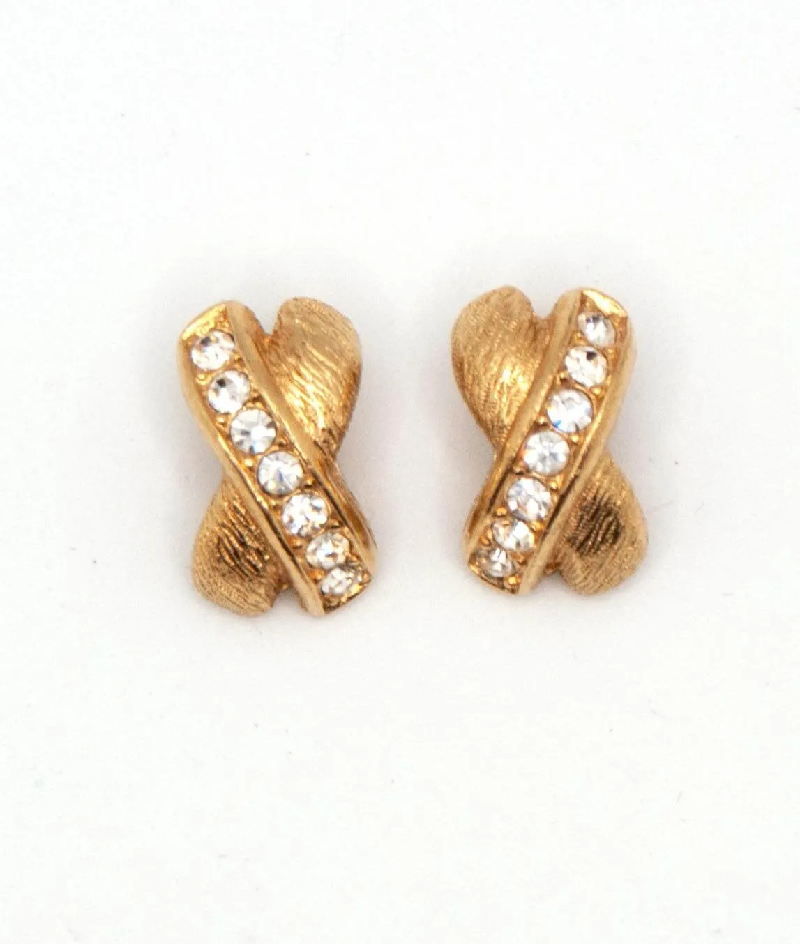 Christian Dior 1990s rhinestone X earrings