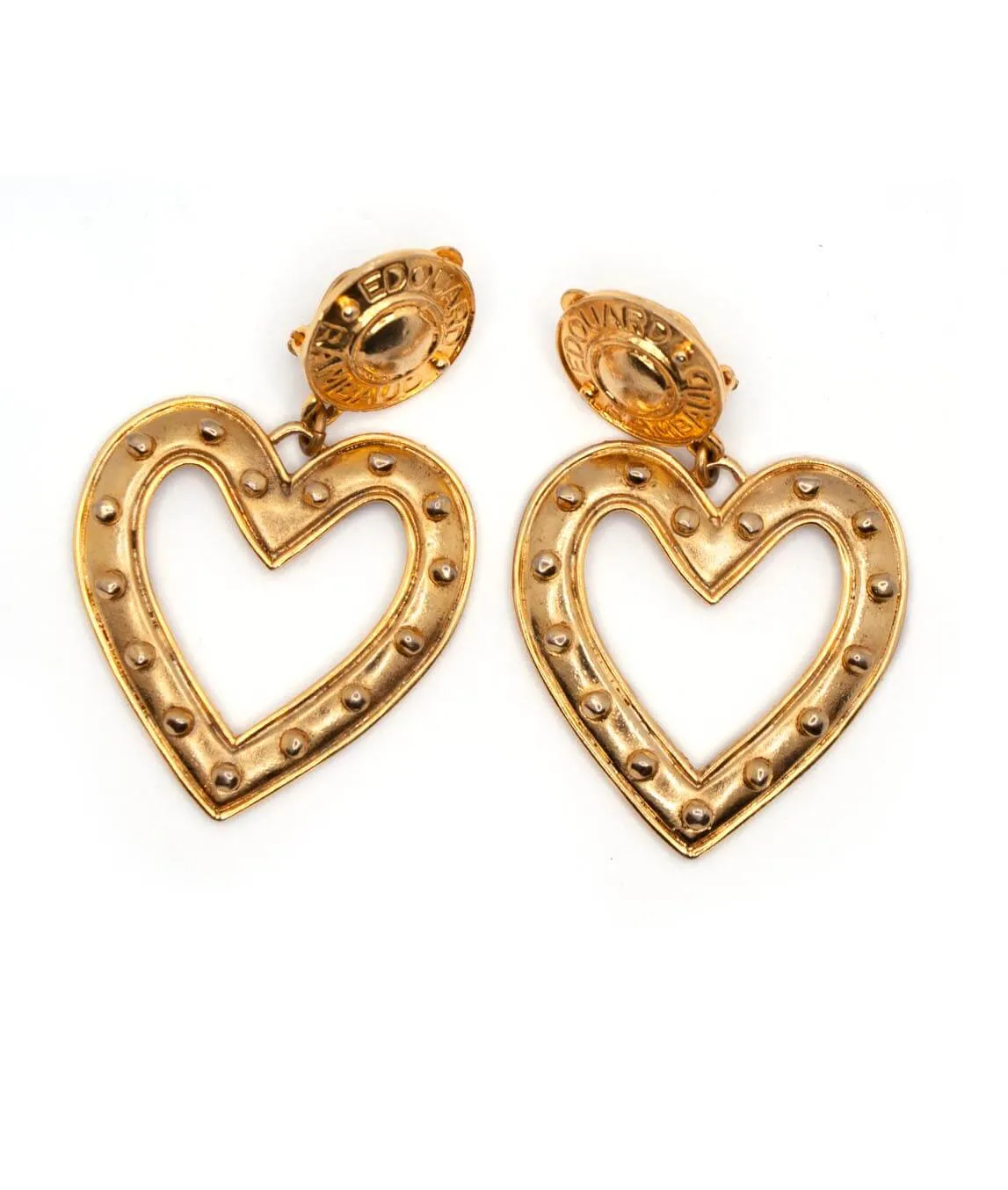 Vintage Edouard Rambaud Oversize Heart Earrings