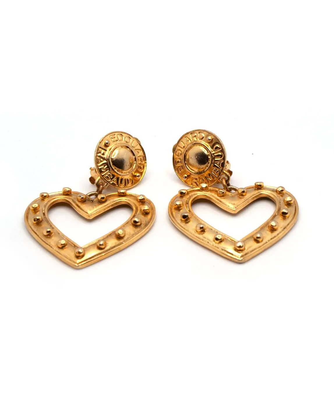 Vintage Edouard Rambaud Statement Heart Earrings