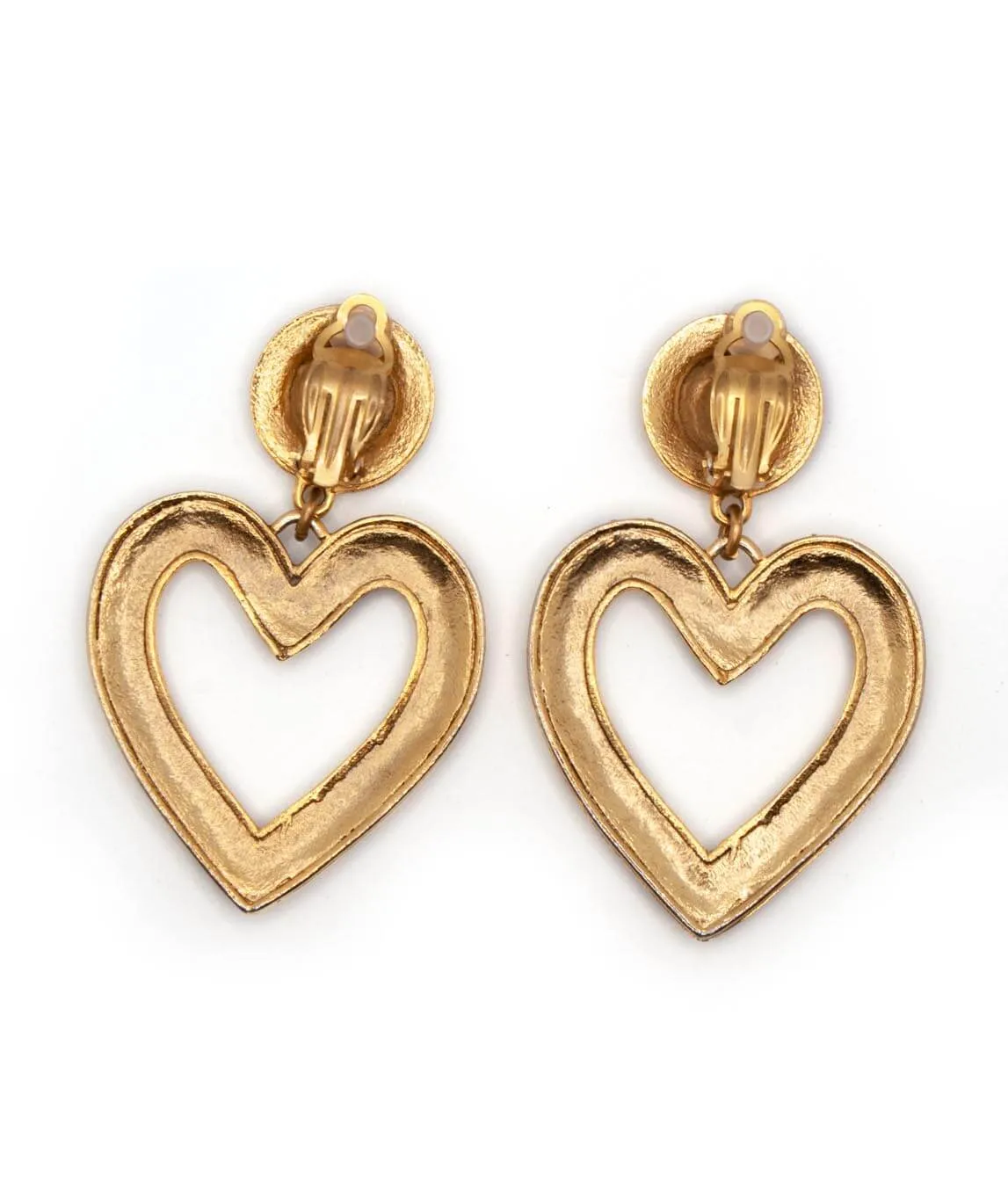 Vintage Edouard Rambaud Oversize Heart Earrings reverse