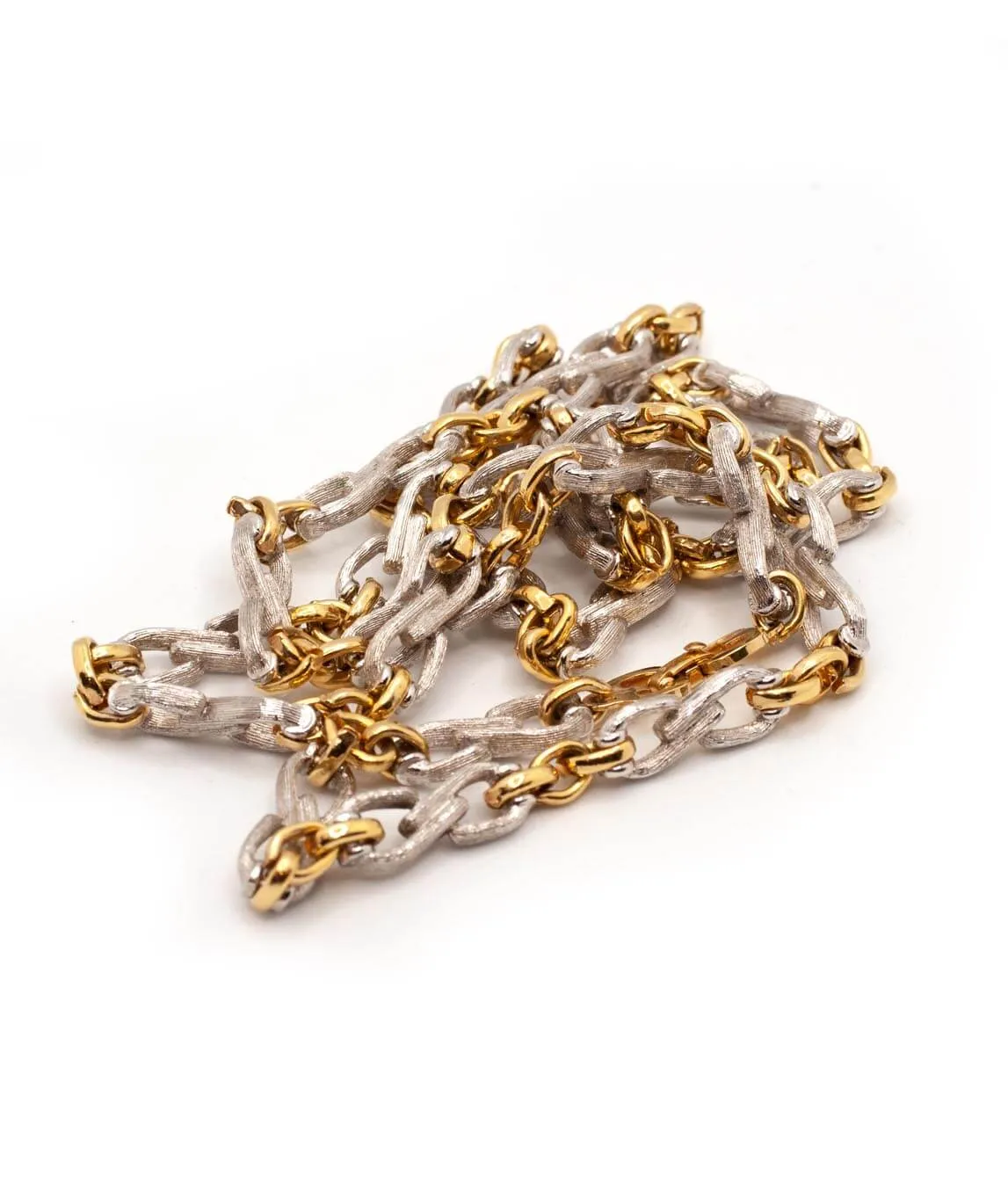 Silver and gold coloured heavy link chain by Grossé