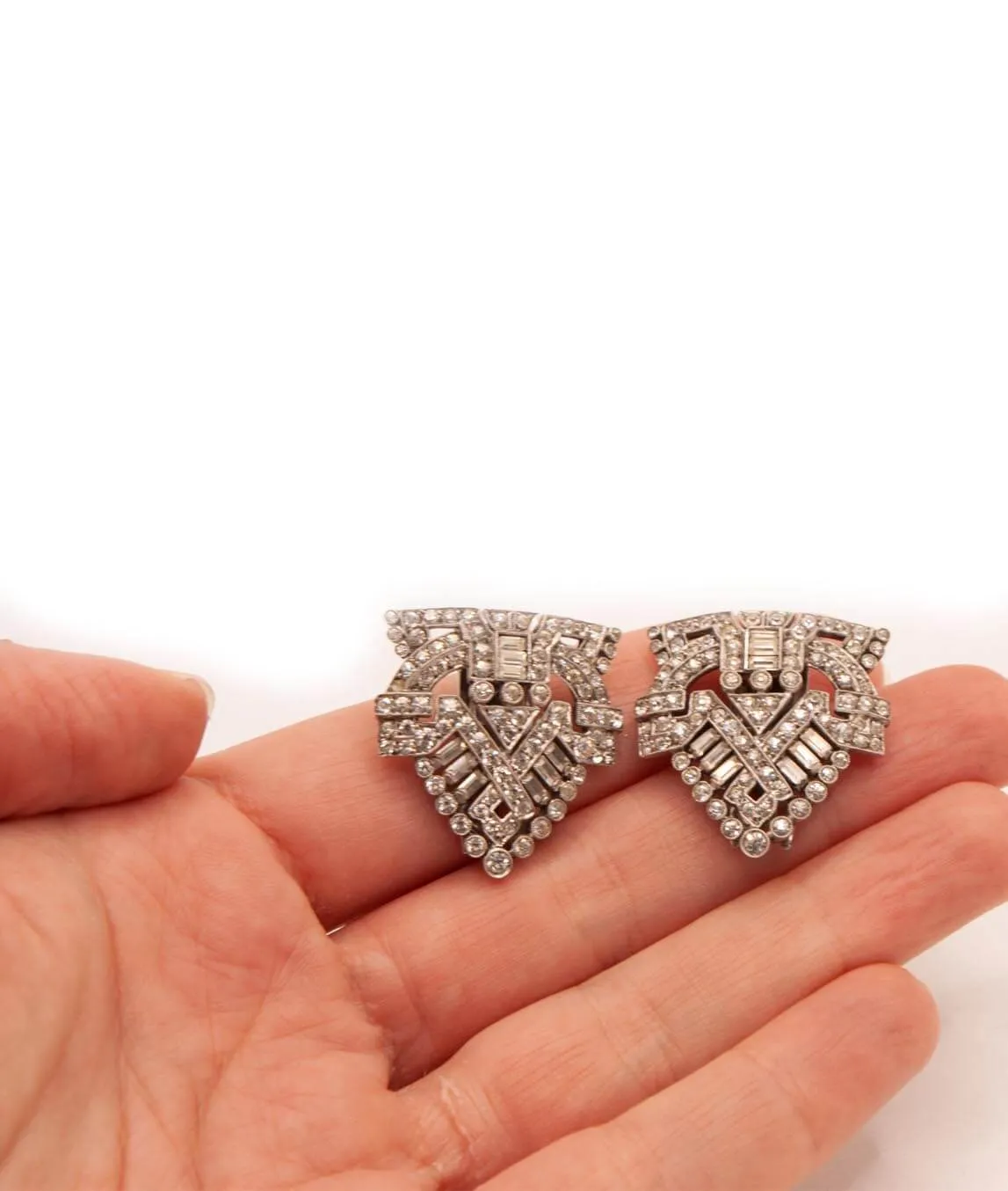 Art Deco vintage dress clips