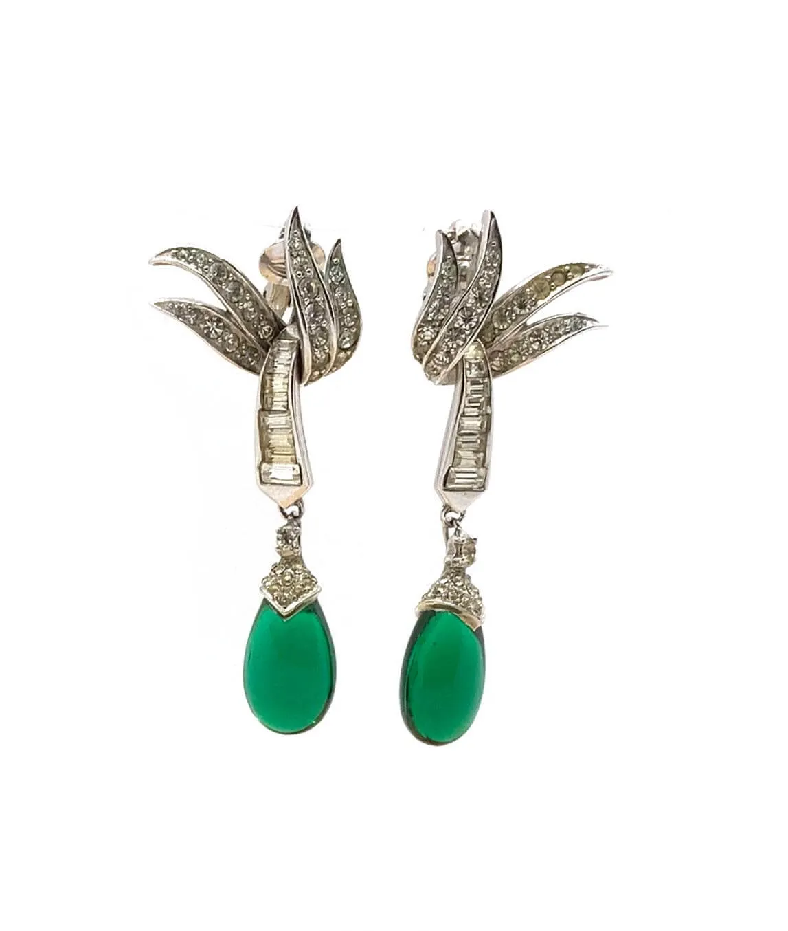 Vintage Marcel Boucher Green Drop earrings