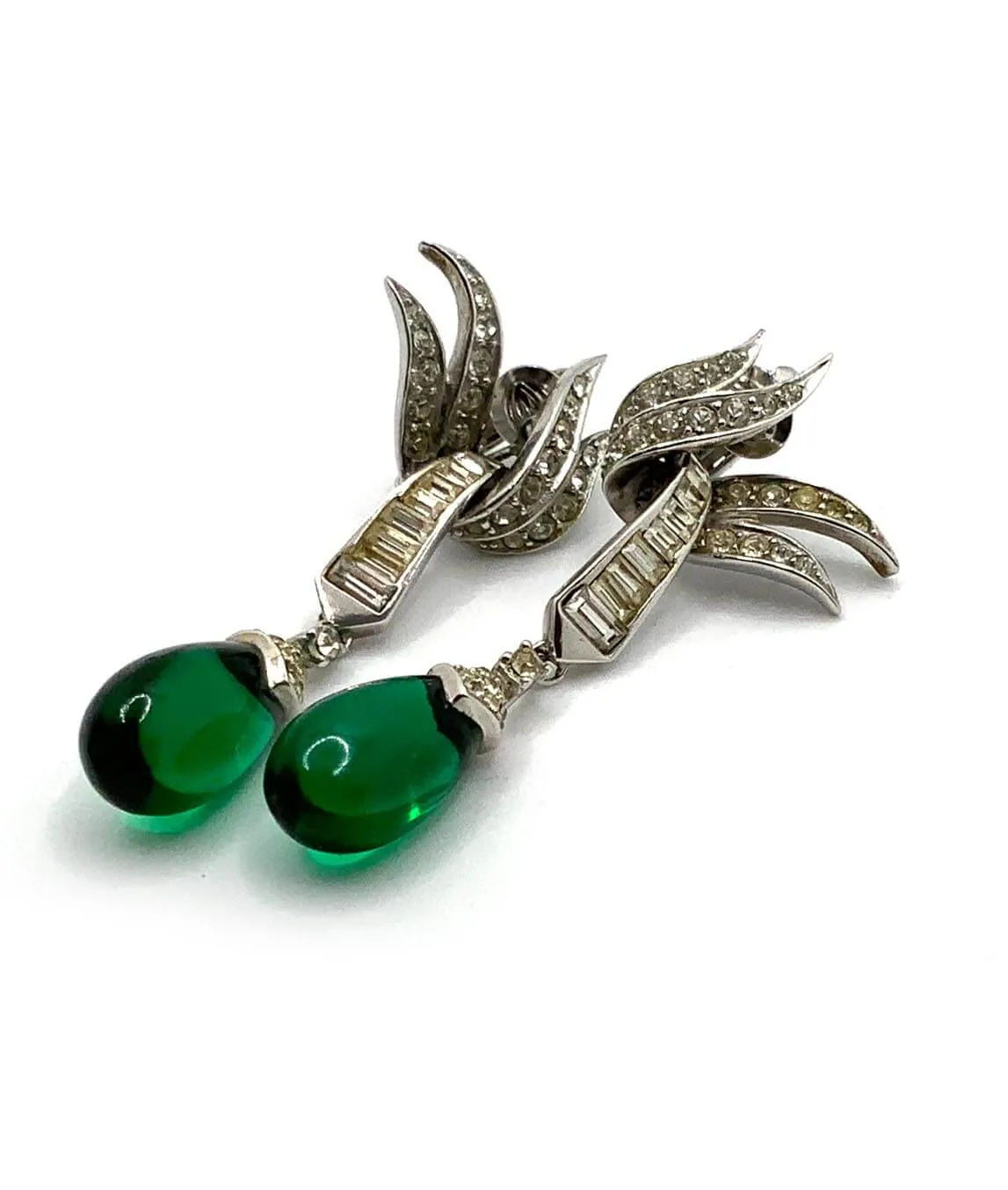 Vintage Marcel Boucher Green Drop earrings