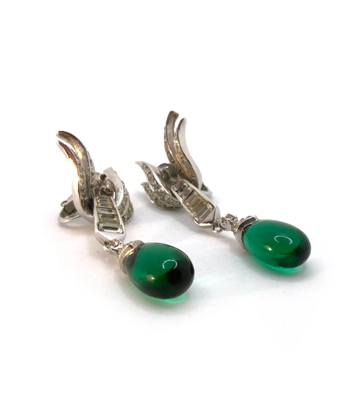 Vintage Marcel Boucher Green Drop earrings