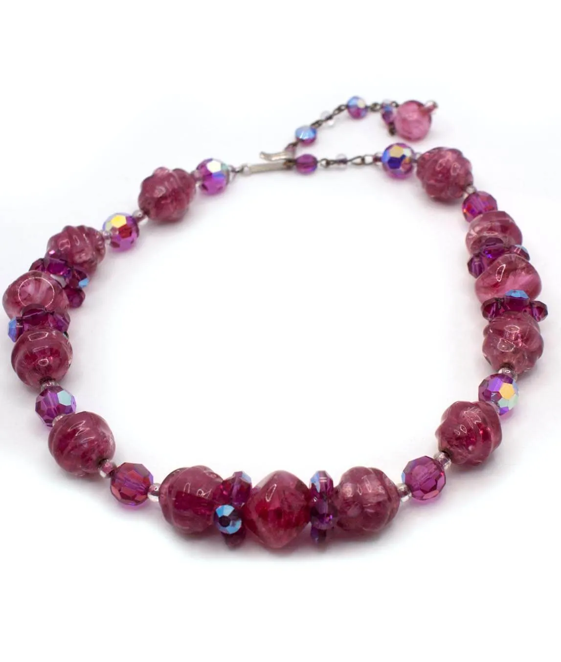 Vibrant pink vintage choker necklace by Hobé
