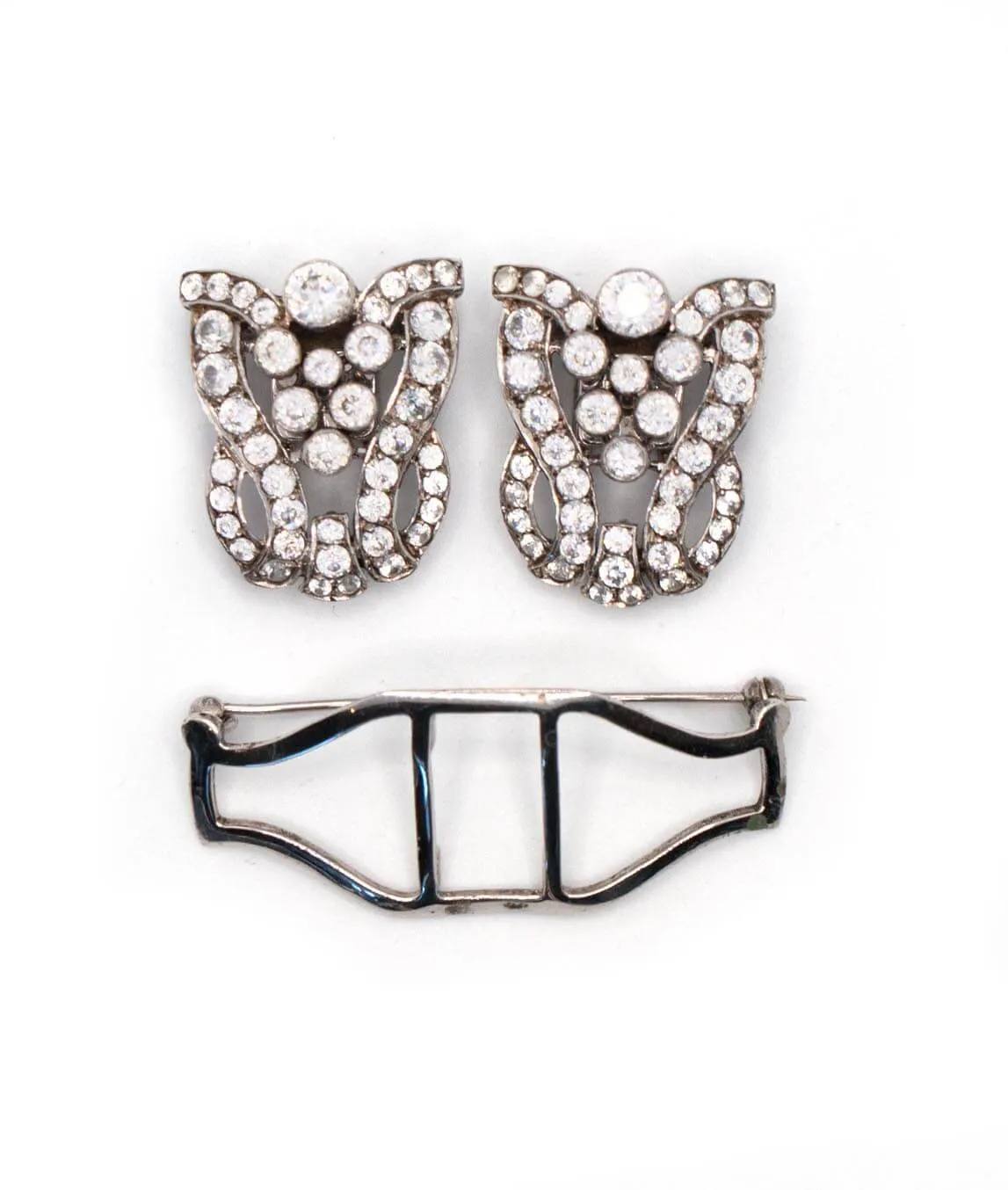 Ciro sterling silver duette dress clips