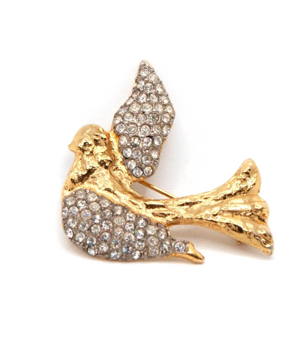 Vintage YSL bird brooch gold plated