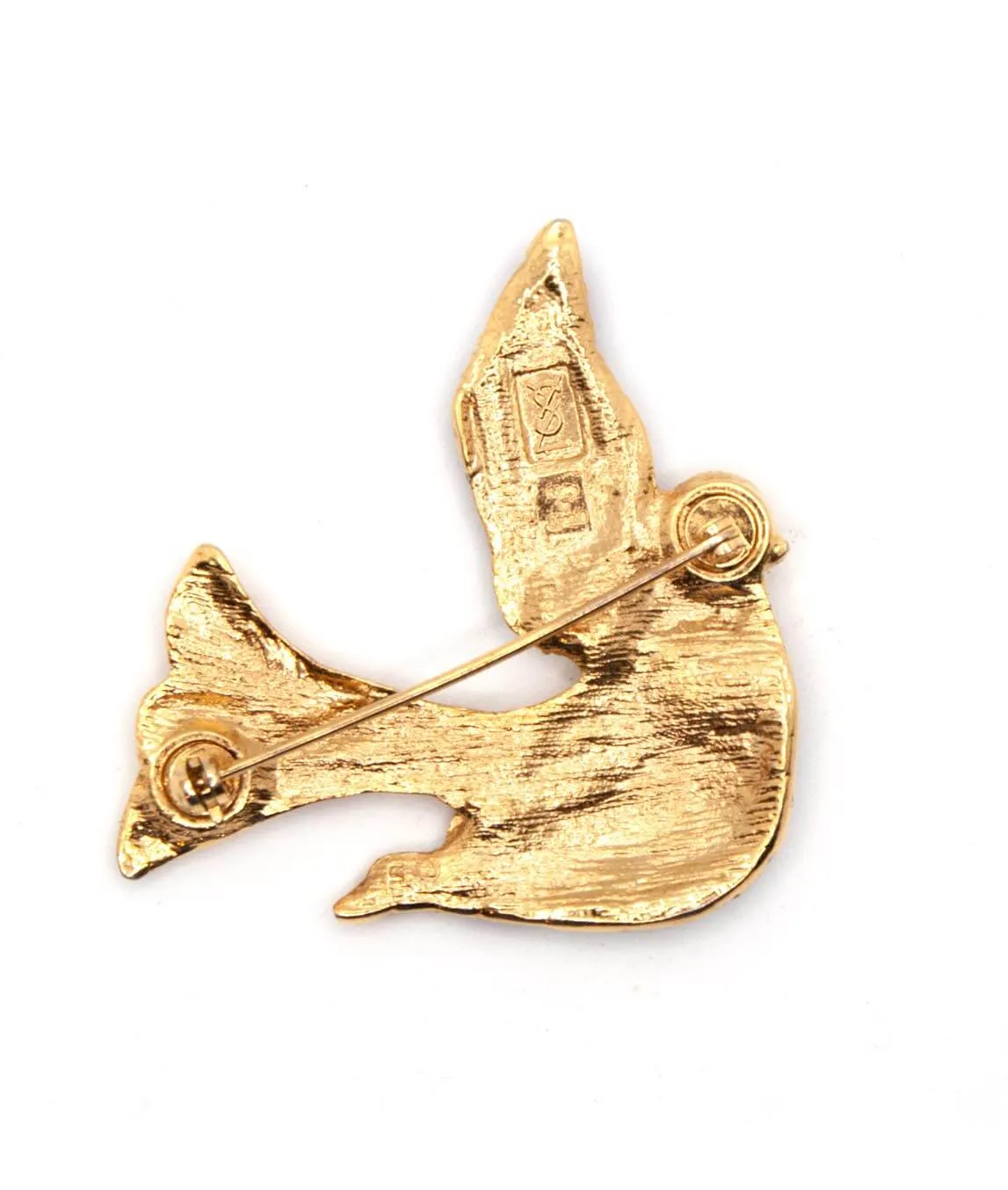 Vintage YSL bird brooch YSL stamp