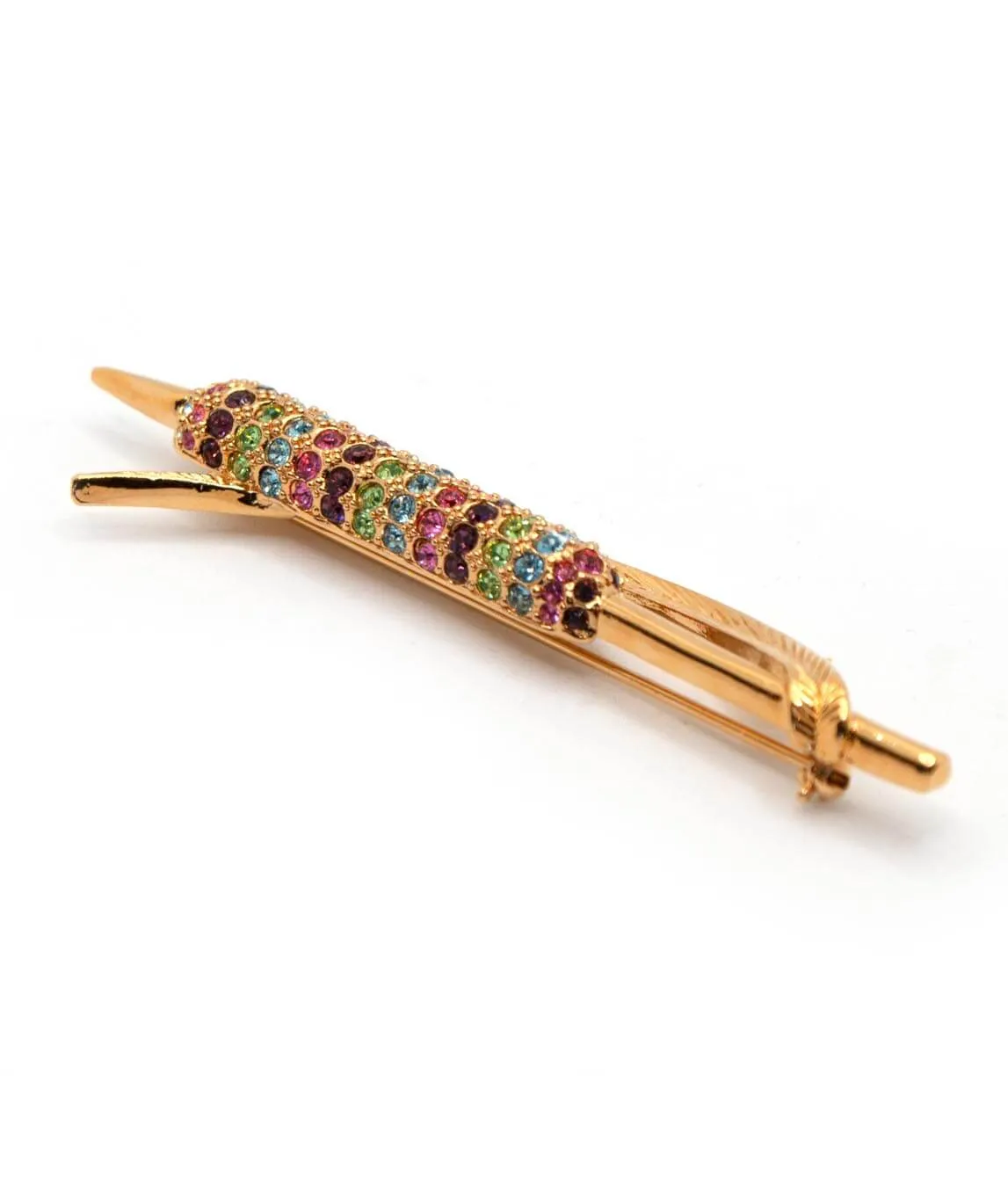 Vintage multicolour crystal bulrush brooch by D'Orlan