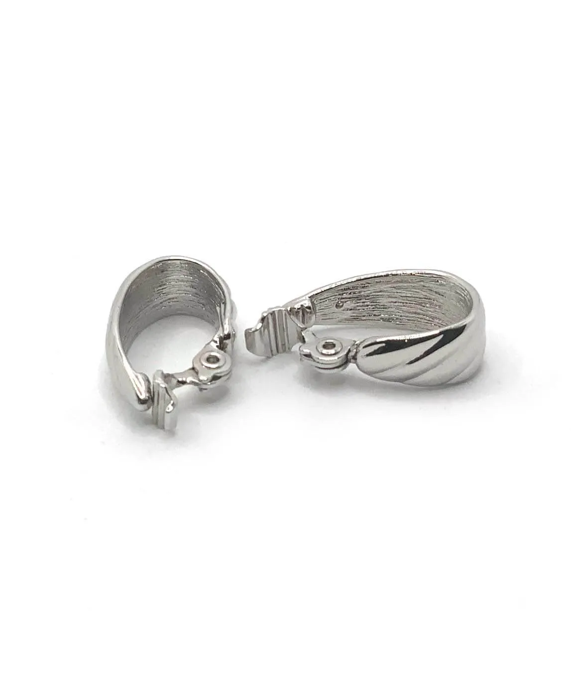 Vintage Monet silver clip-on hoop earrings