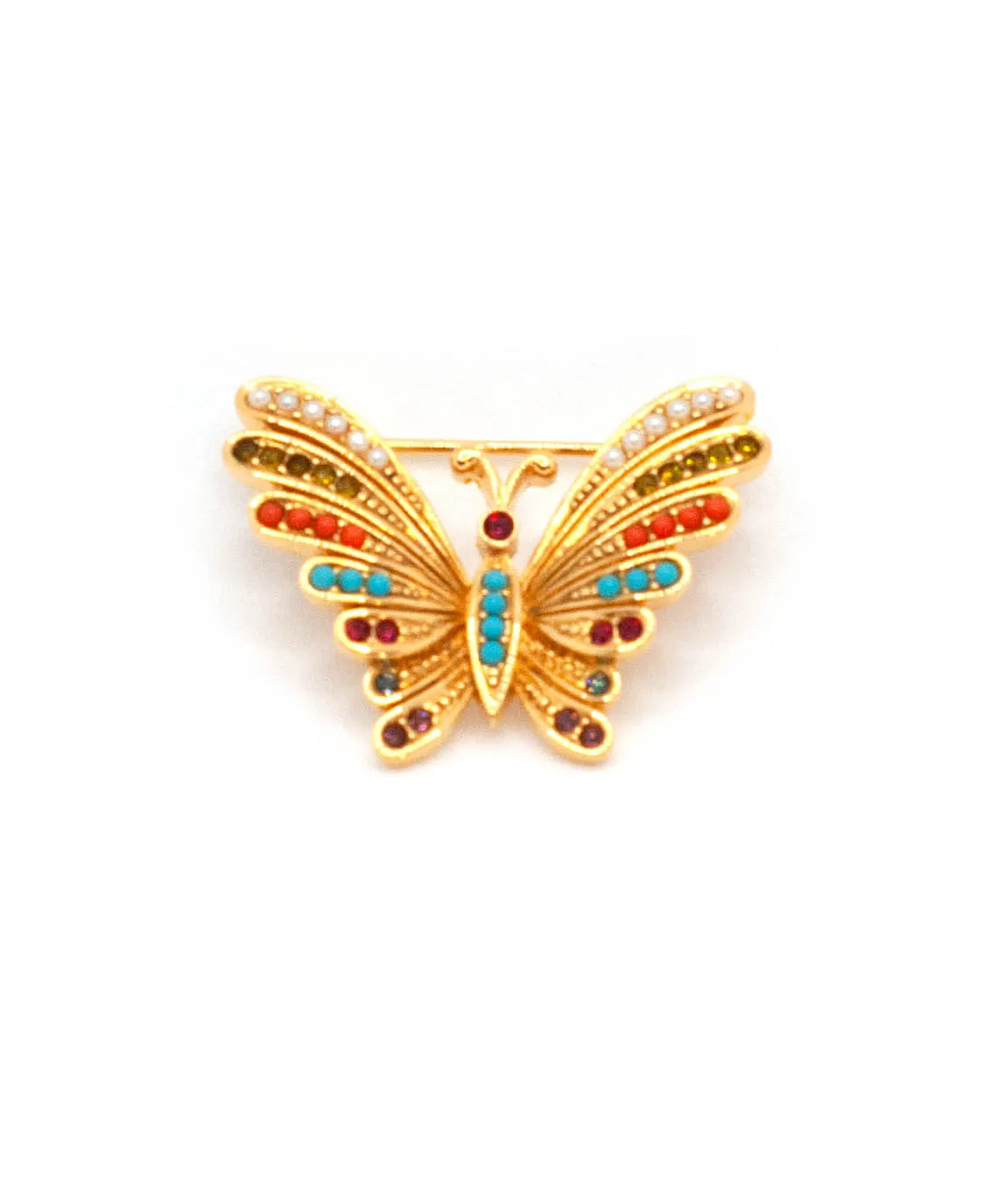 Colourful D'Orlan butterfly brooch pin