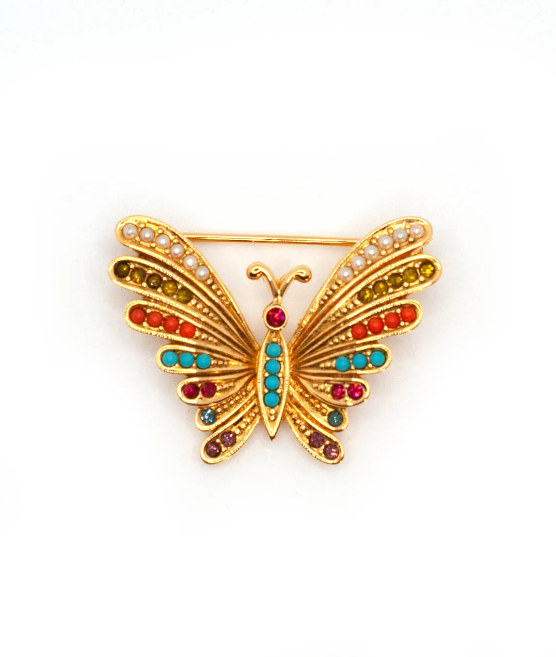 Colourful D'Orlan butterfly brooch pin