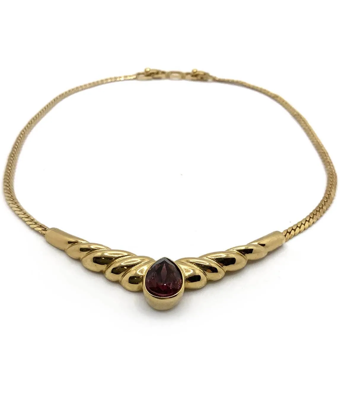 Purple and gold vintage Christian Dior choker necklace
