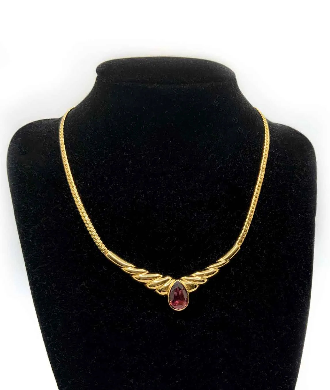 Purple and gold vintage Christian Dior choker necklace