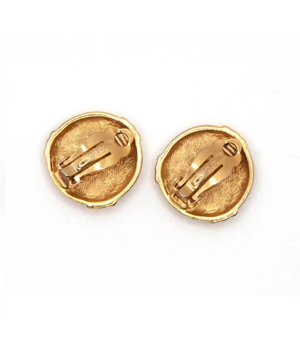 Gold plated Givenchy clip-on earrings back
