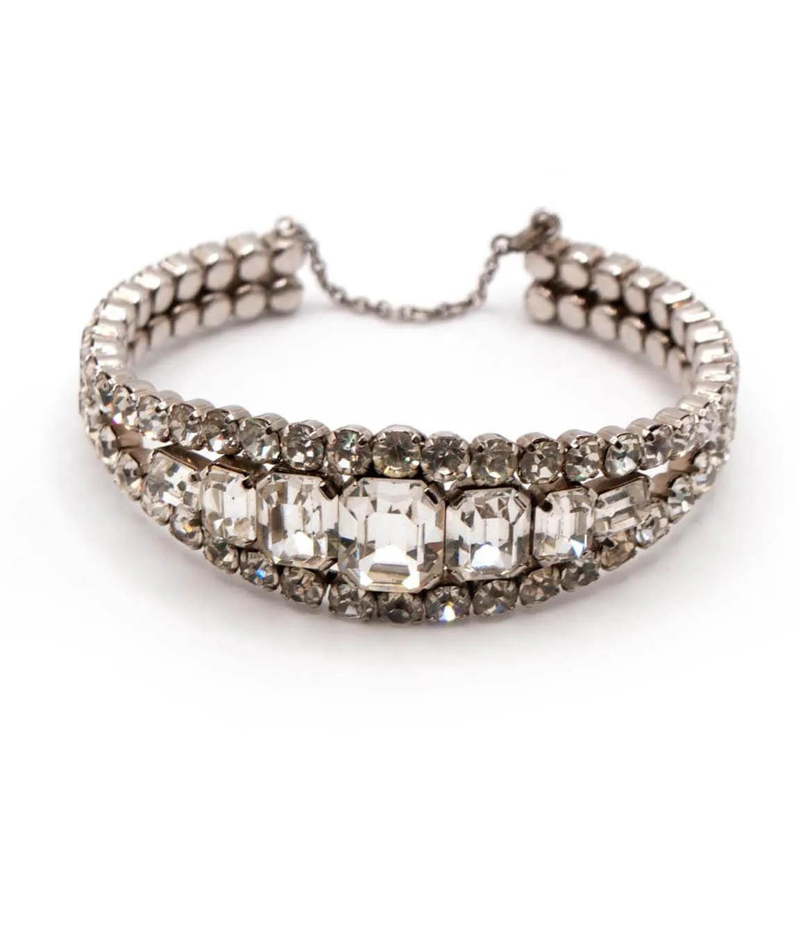 1950s Schoffel Crystal Bangle Bracelet 