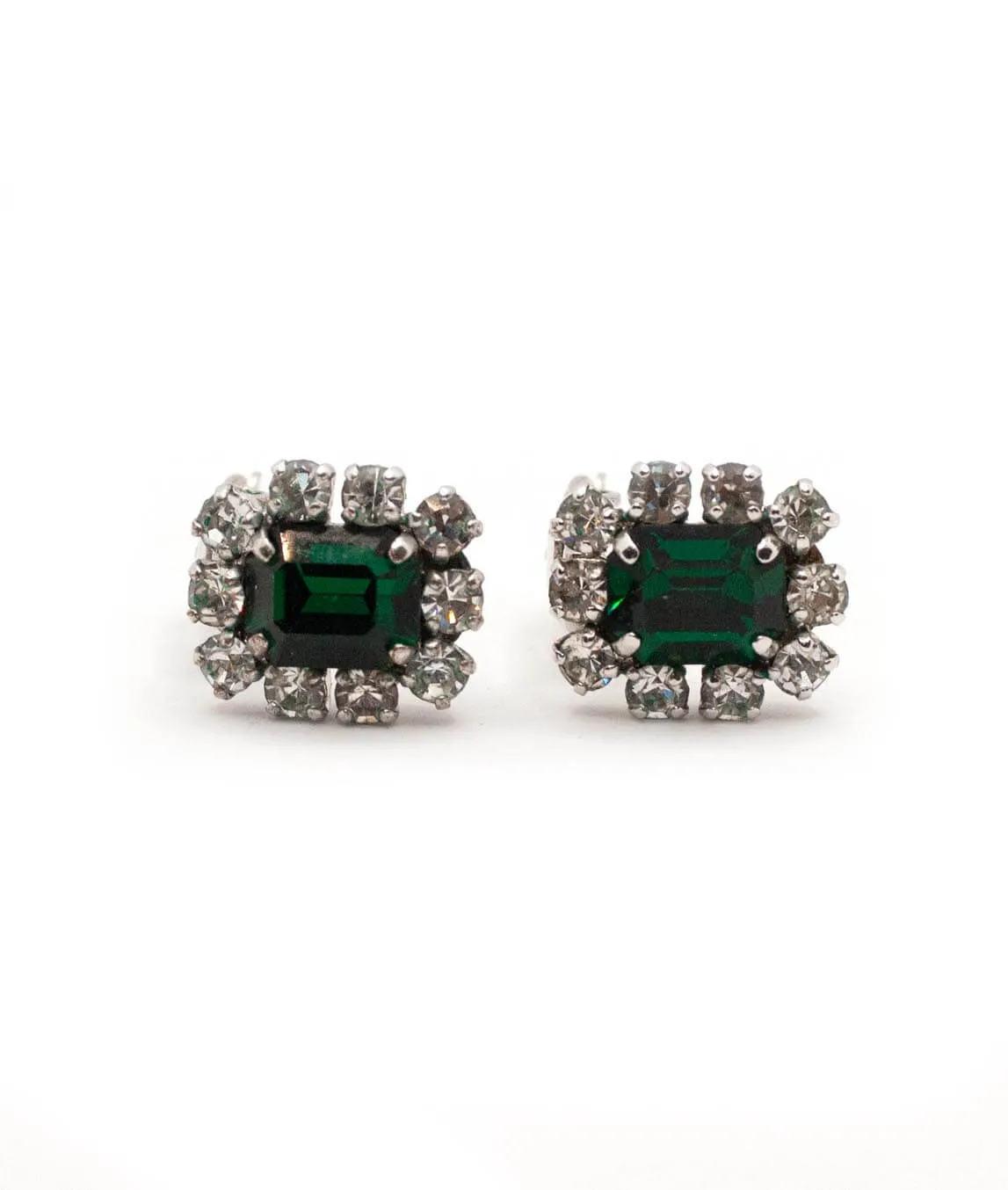 Vintage Christian Dior emerald green cluster earrings