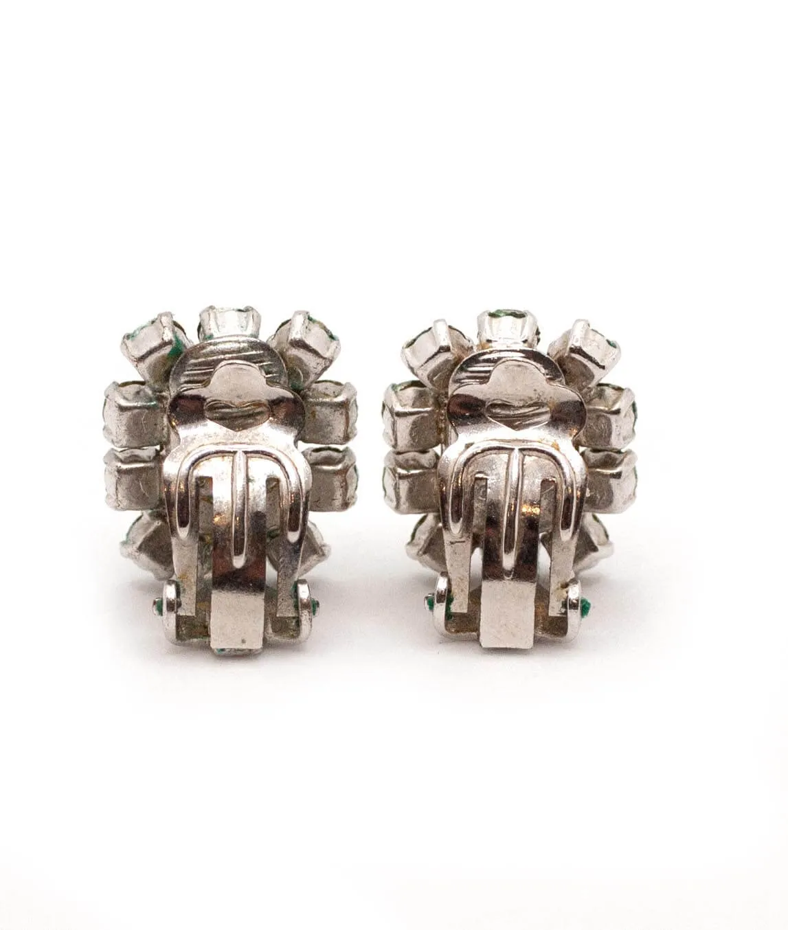 Vintage Christian Dior clip earrings silver tone