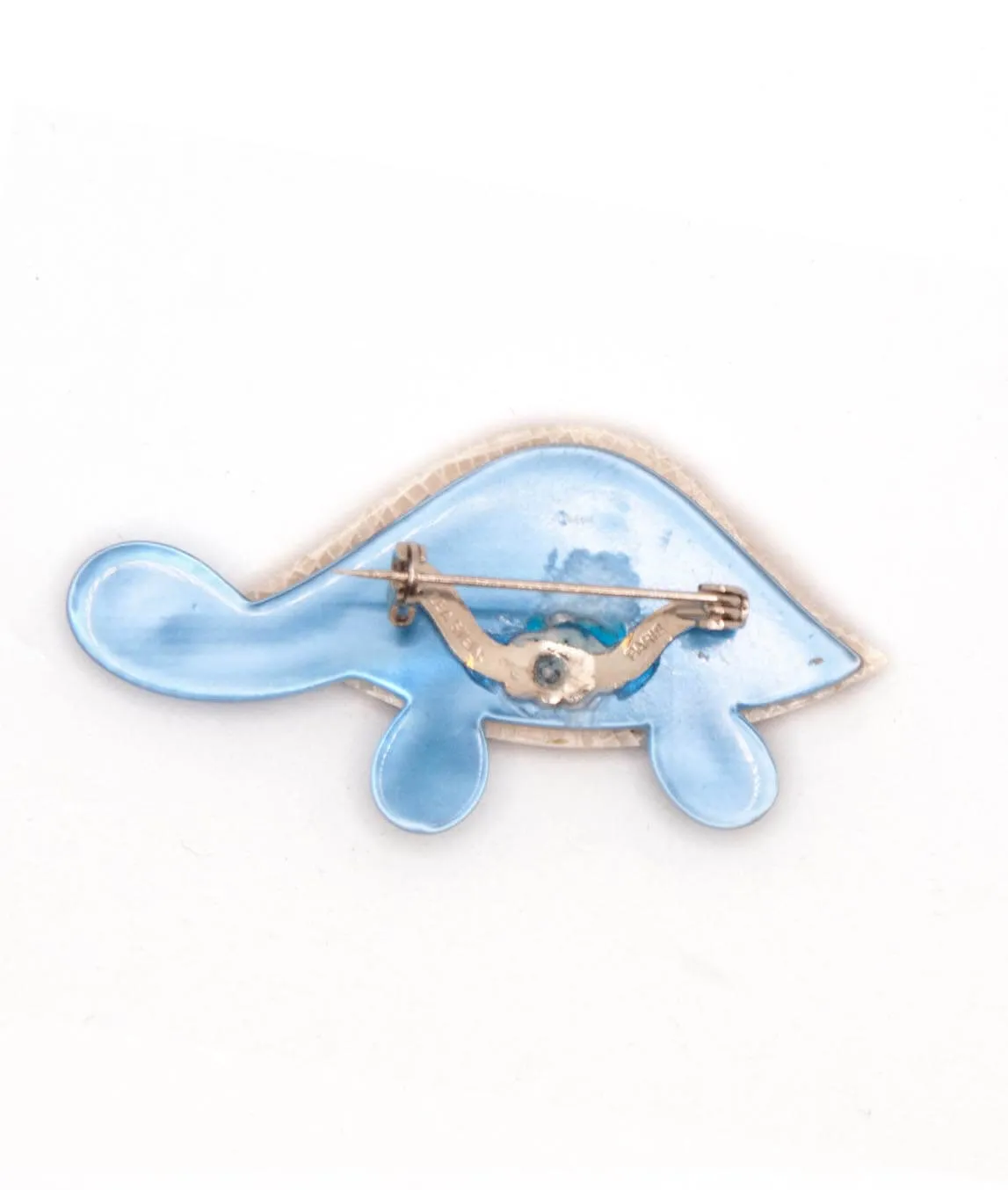 Léa Stein turtle brooch pin reverse blue