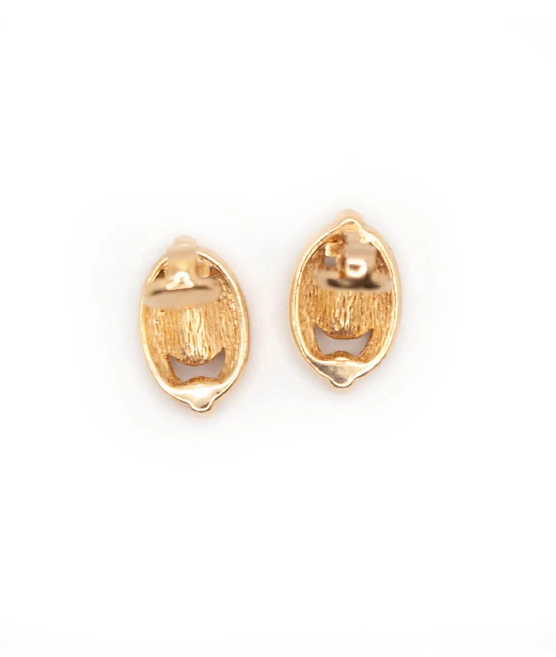 Christian Dior blue and gold clip-on earrings back