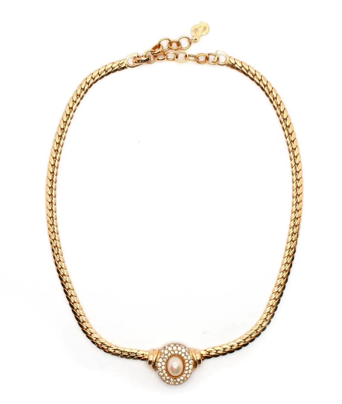 Christian Dior vintage flat chain with extension chain