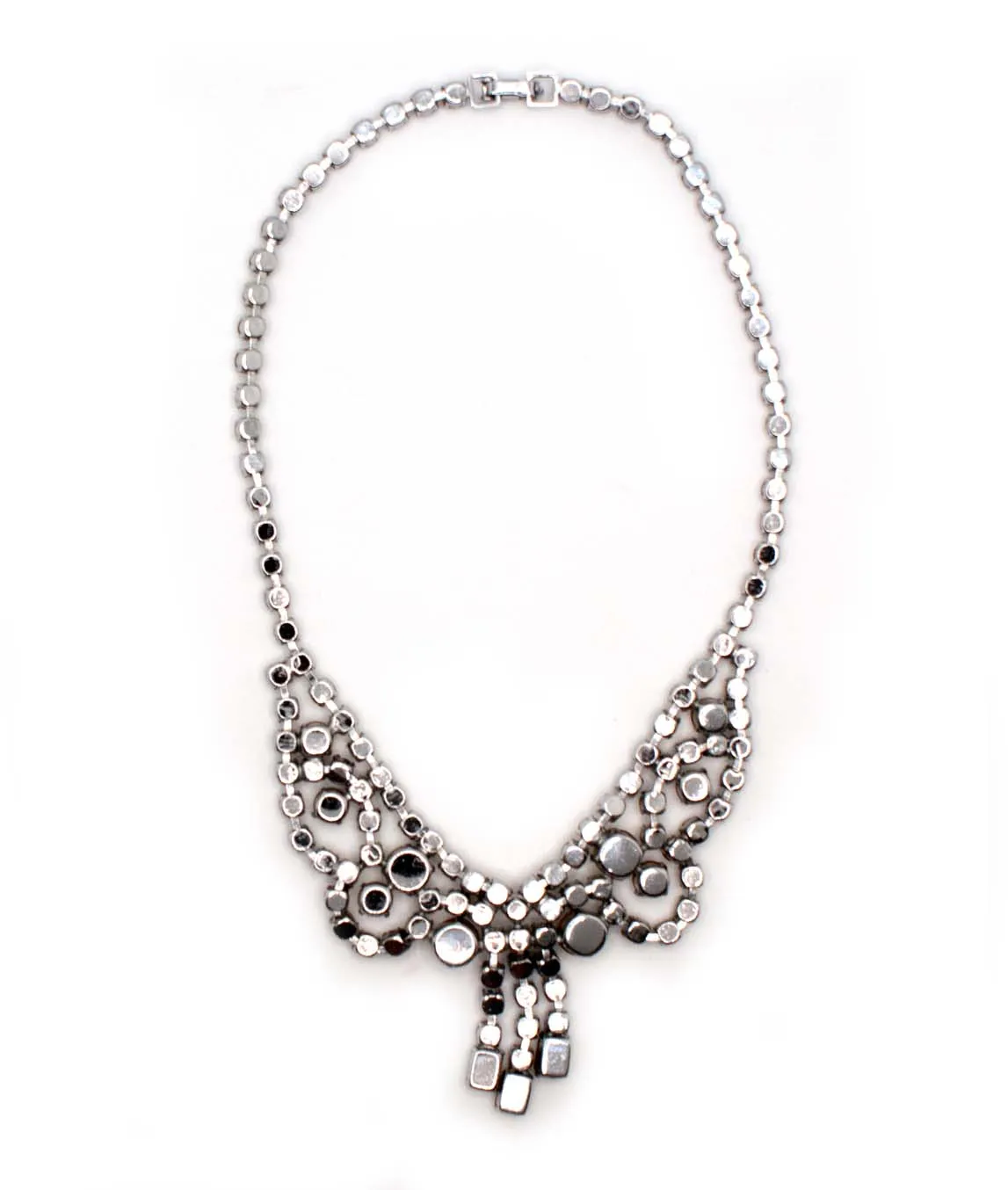 Silver metal reverse of draped festoon necklace