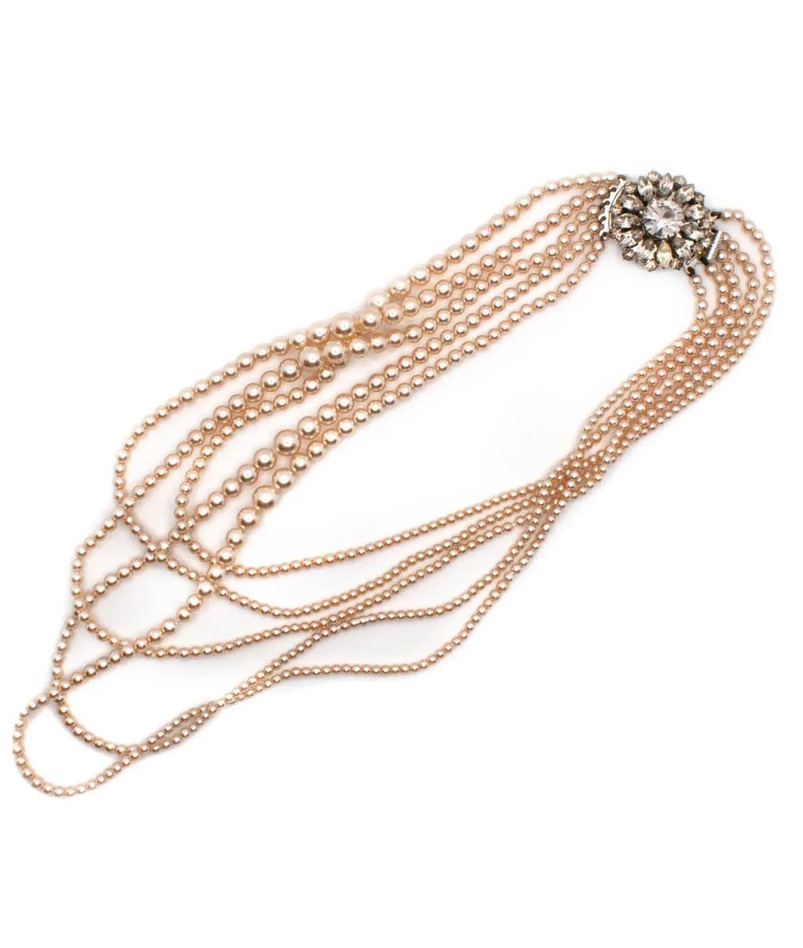 Vintage multi-strand imitation pearl necklace from the 1950s