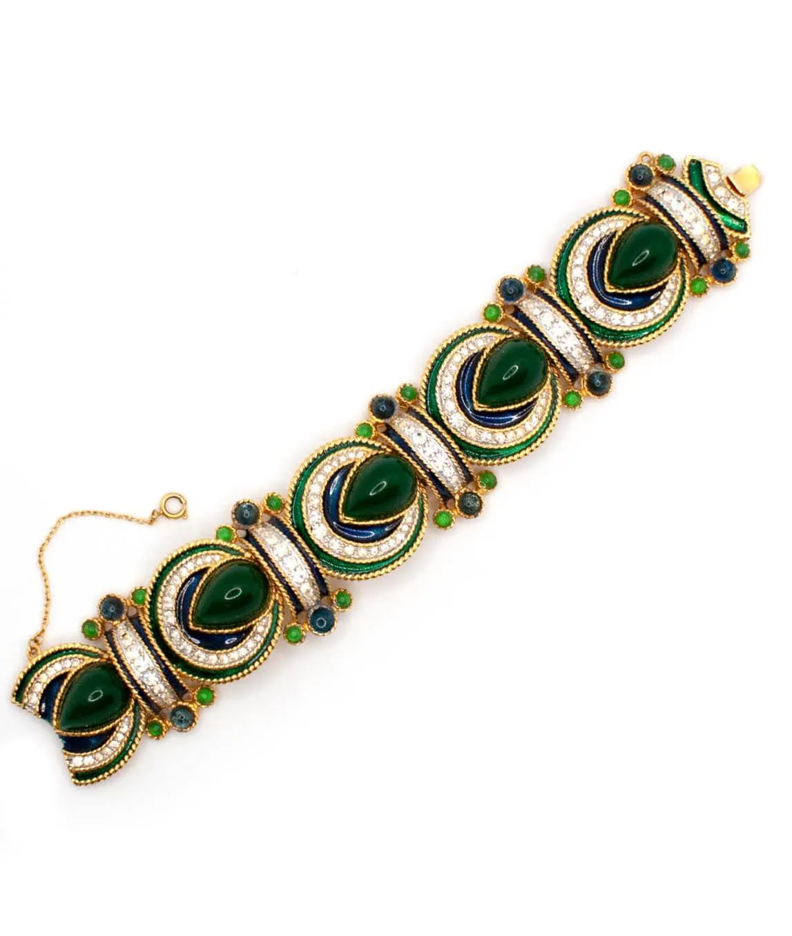 Glass crystal and enamel bracelet by D'Orlan