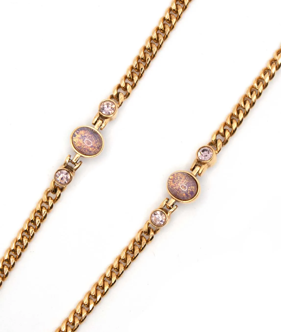 Long vintage Givenchy chain with faux opal decoration