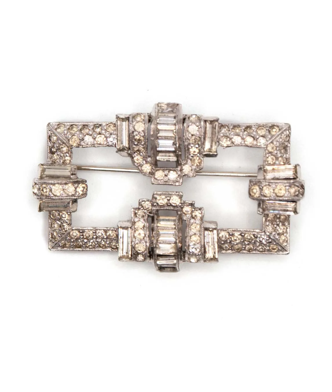 Art Deco 1930s Trifari KTF brooch clear crystals