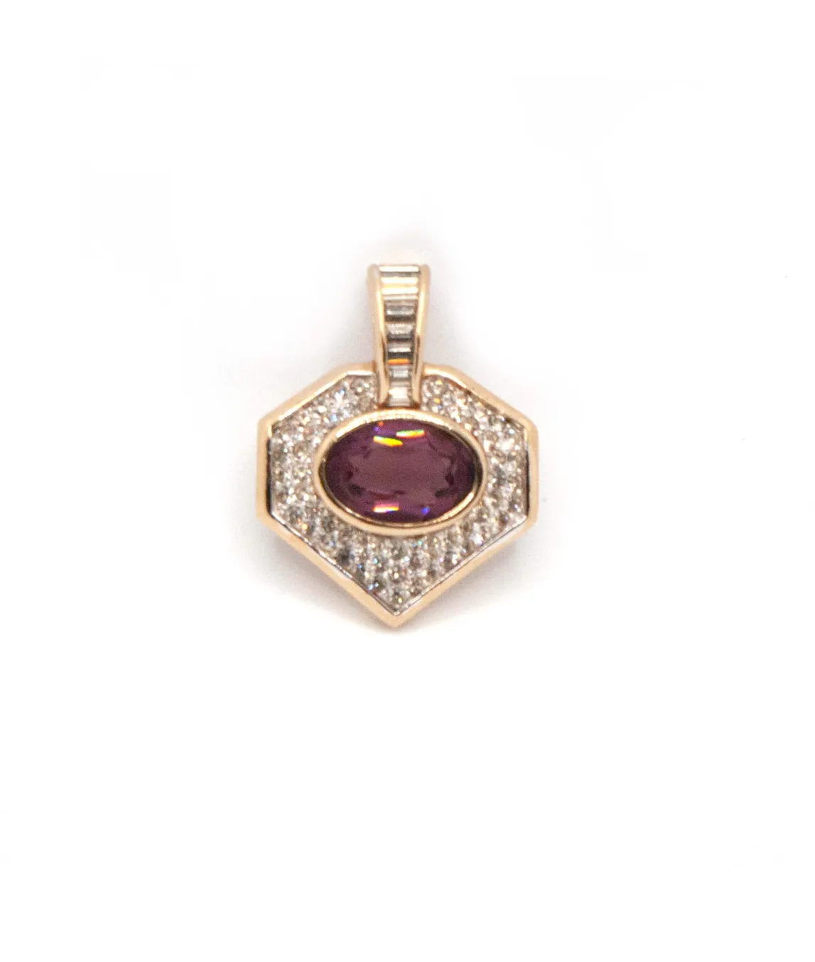 Panetta rhinestone crystal and amethyst glass pendant