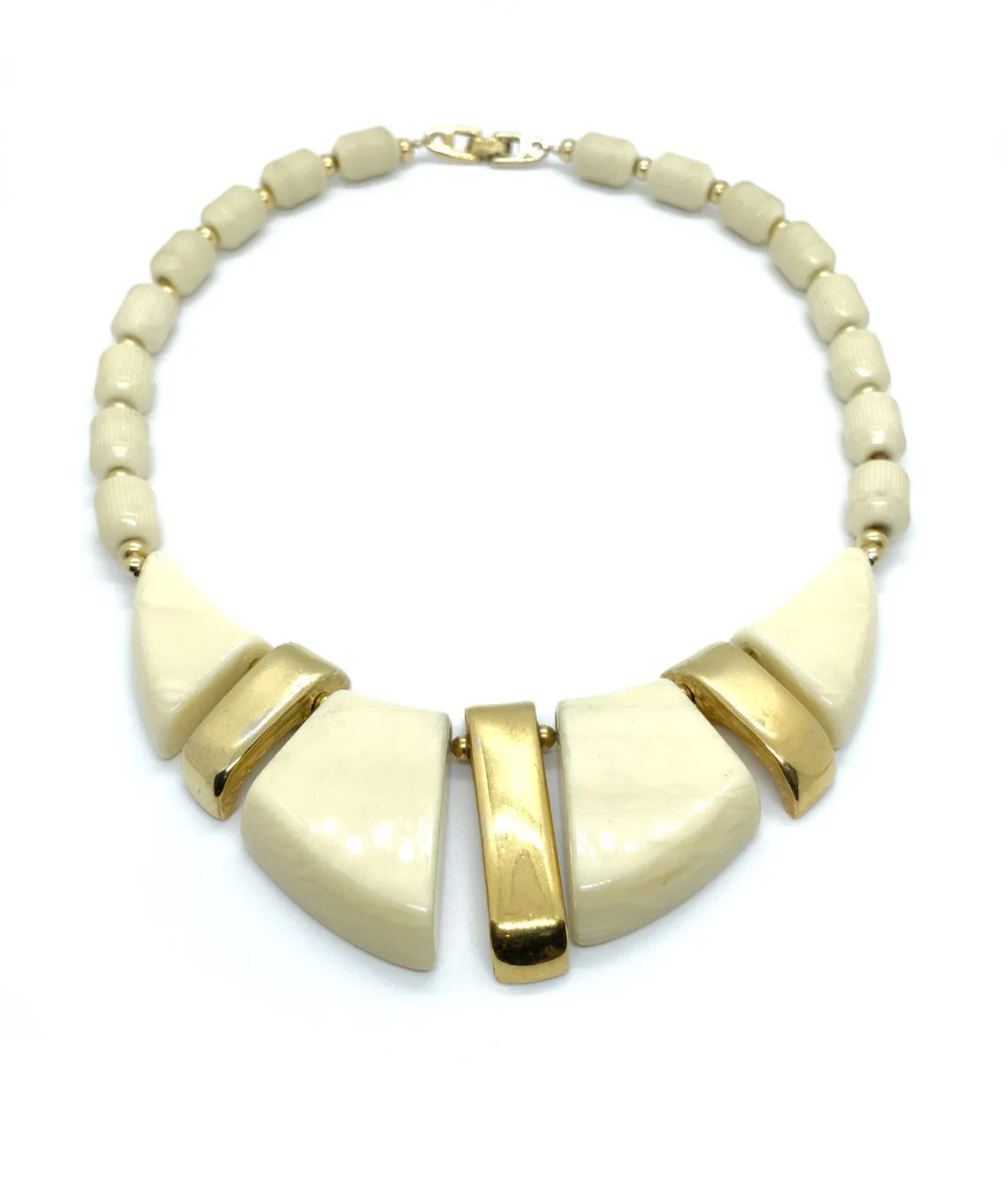 Napier statement necklace cream and gold