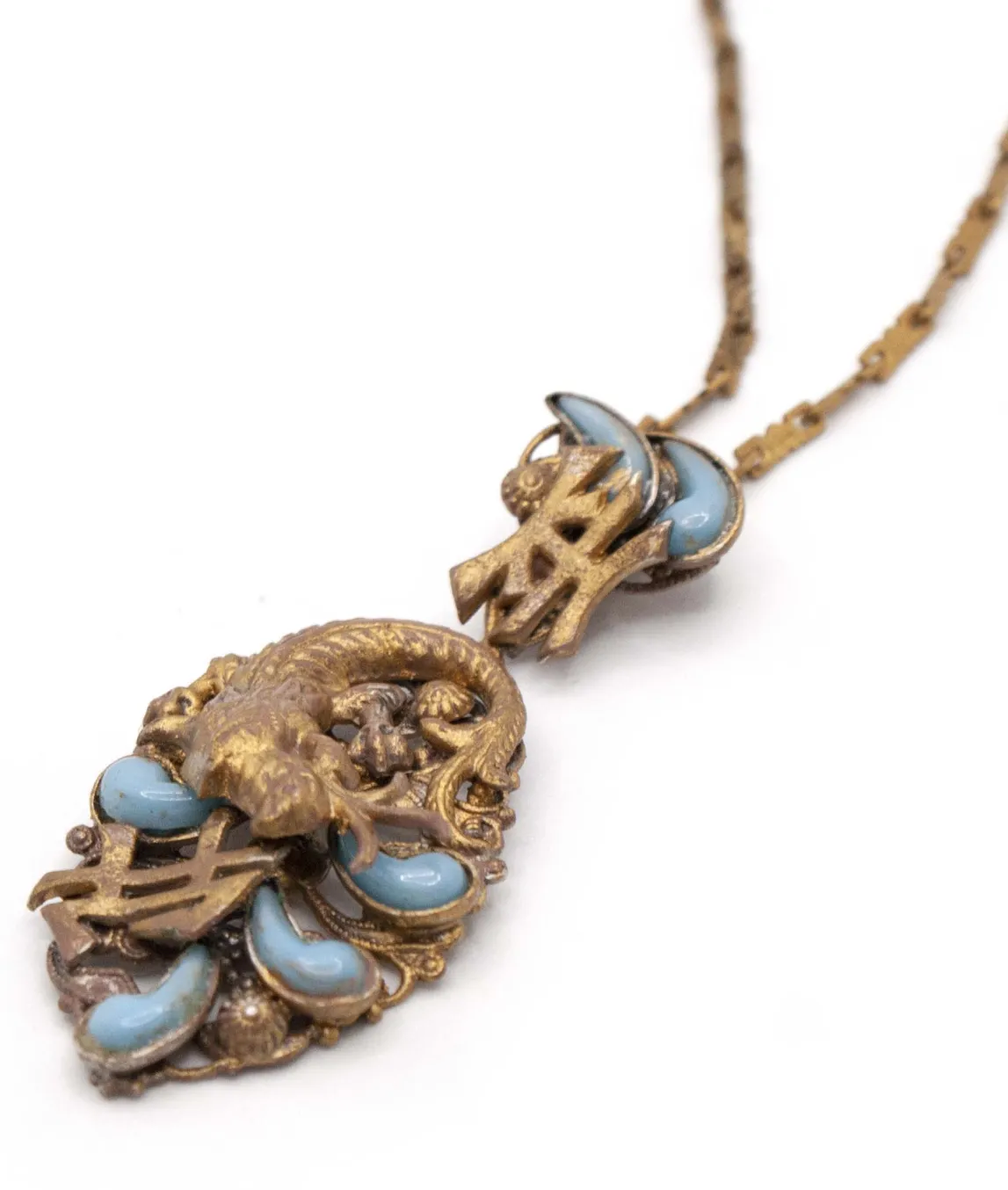 Neiger brothers dragon pendant chain with blue decoration