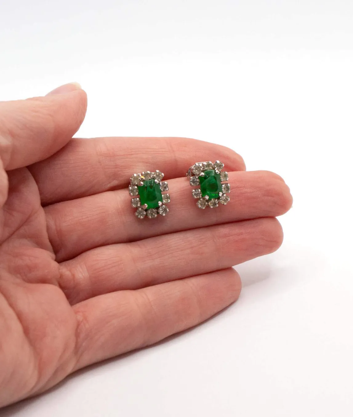 Small green Christian Dior vintage earrings