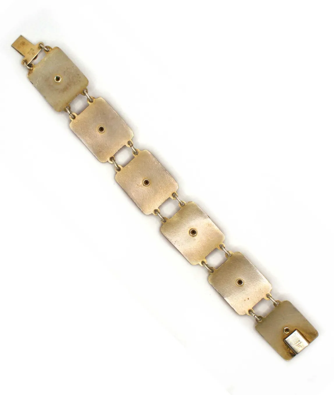 Rectangular gilt silver back of bracelet