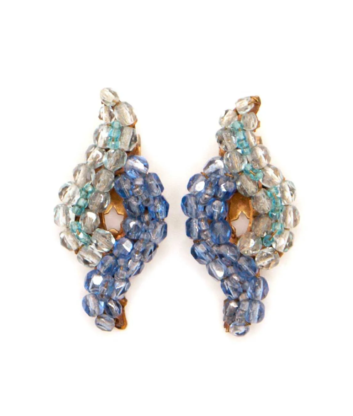 Coppola e Toppo beaded earrings in shades of blue and aqua