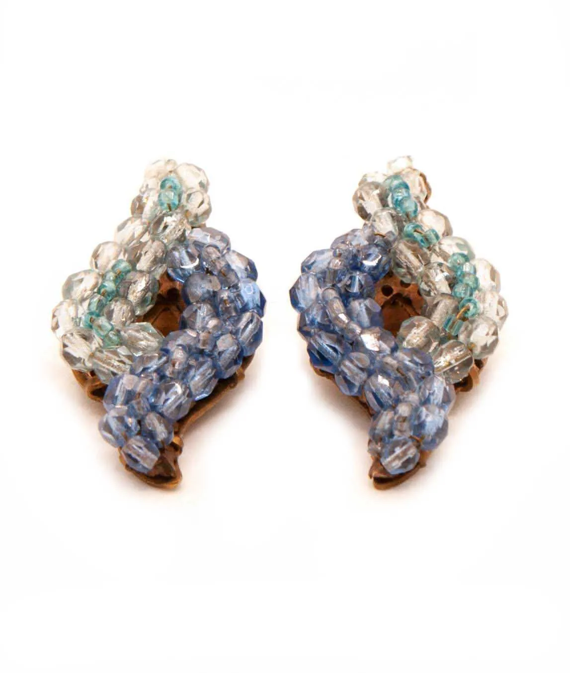 Coppola e Toppo blue beaded earrings in teardrop shape